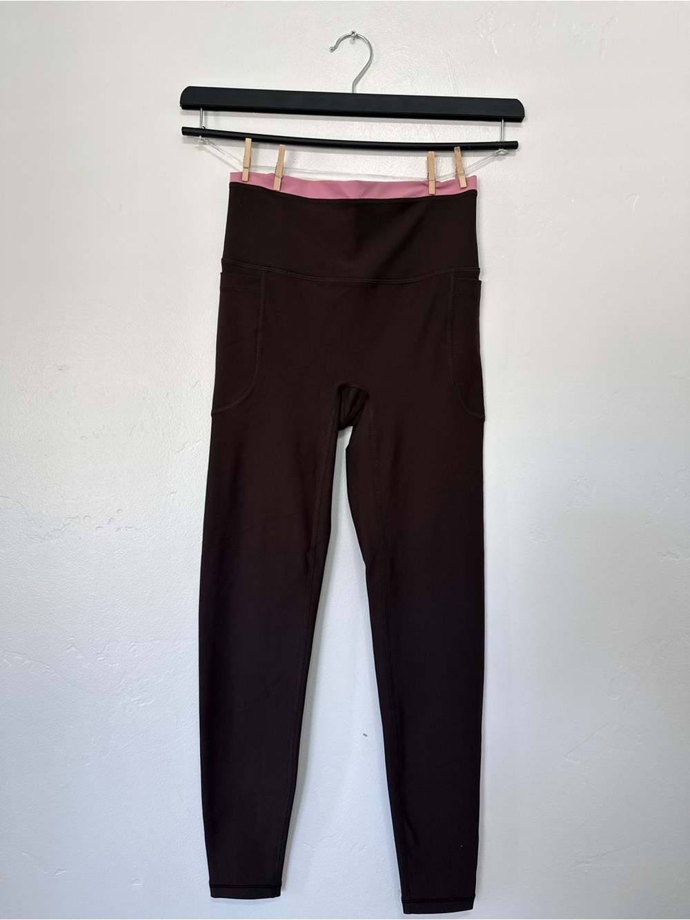 Old Navy Brown & Pink Color Block Leggings